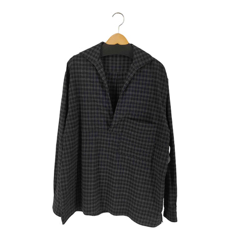 キャプテンサンシャイン KAPTAIN SUNSHINE チェック柄 ウール プルオーバー シャツ メンズ