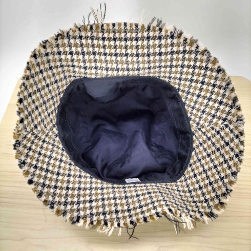 ポールスミス Paul Smith ハングトゥース 千鳥格子 カットオフ フリンジ バケット ハット レディース