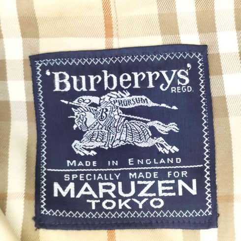 バーバリーズ BURBERRYS 80s 英国製 裏地チェック 比翼ステンカラーコート レディース