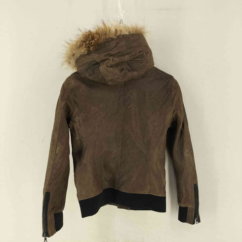 ジェネティックマニュピュレイション Genetic Manipulation ファー付きフーデットレザージャケット レディース JPN:M