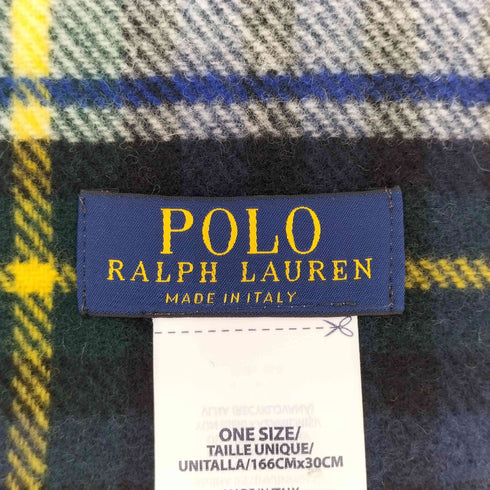 ポロラルフローレン POLO RALPH LAUREN イタリア製 ポニー刺繍 ウールチェックマフラー メンズ ONE SIZE