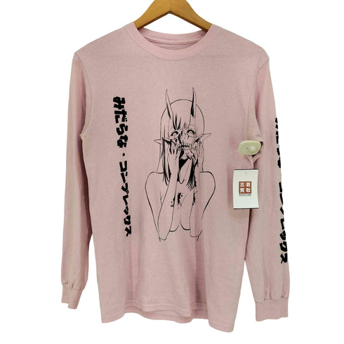 Lewd Complex みだらなコンプレックス 地雷系 アニメ プリント 長袖 Tシャツ Y2K エロT メンズ JPN:S