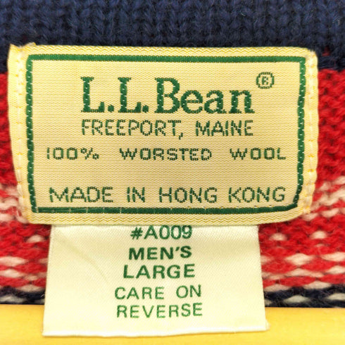 エルエルビーン L.L.Bean 香港製 ノルディック柄ハーフジップセーター メンズ import:L
