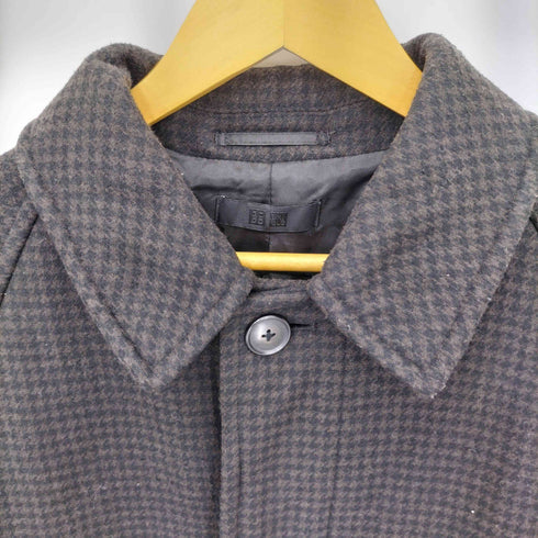 ユニクロ UNIQLO チェック柄シングルブレスト ステンカラーコート メンズ