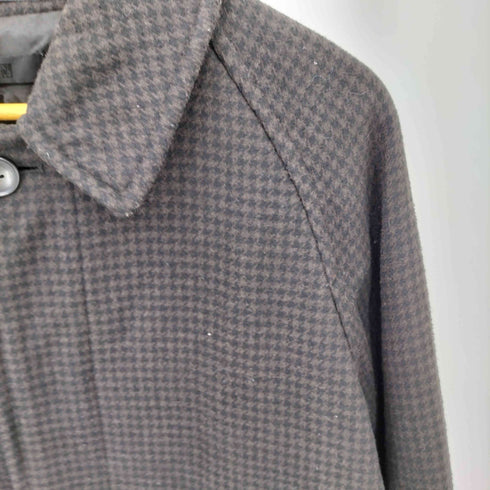 ユニクロ UNIQLO チェック柄シングルブレスト ステンカラーコート メンズ