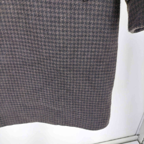 ユニクロ UNIQLO チェック柄シングルブレスト ステンカラーコート メンズ