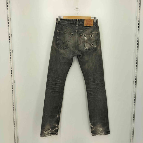 リーバイス Levis 02年 7月製造 505 ボタン裏J38刻印 ダメージ ブラックデニムパンツ メンズ W30 L34