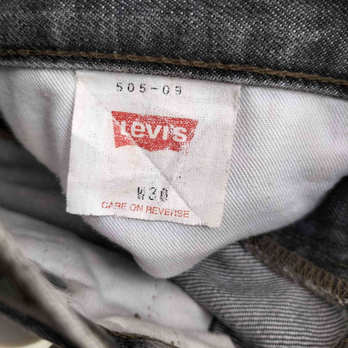 リーバイス Levis 02年 7月製造 505 ボタン裏J38刻印 ダメージ ブラックデニムパンツ メンズ W30 L34