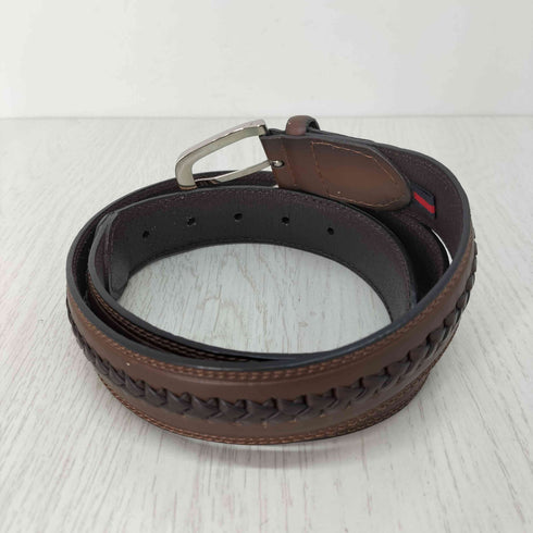 トミーヒルフィガー TOMMY HILFIGER 編み込みレザーベルト メンズ 34/85