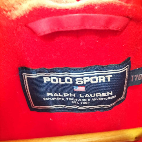 ポロスポーツラルフローレン POLO SPORT RALPH LAUREN 90S ナイガイ期 裏地フリース 縦ロゴ 刺繍 八の字ジップ マウンテン パーカー ジャケット メンズ 170
