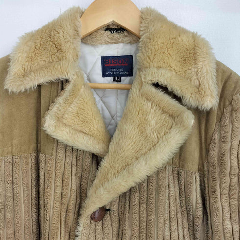 バイソン BISON ボア くるみボタン ハーフコート 裏地キルティング メンズ import:L