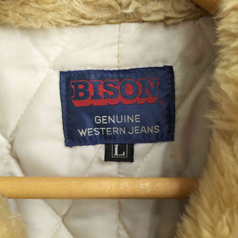 バイソン BISON ボア くるみボタン ハーフコート 裏地キルティング メンズ import:L