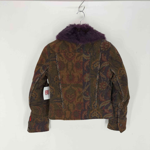 エトロ ETRO イタリア製 襟ファー ジャガードジャケット レディース 40