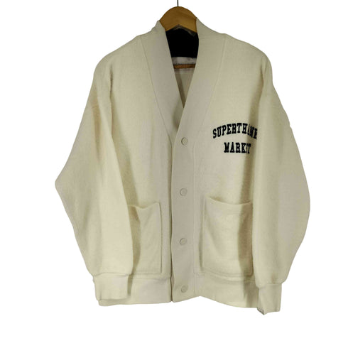 スーパーサンクス SUPERTHANKS ワンポイント刺繍 ボア ビッグシルエットカーディガン レディース S