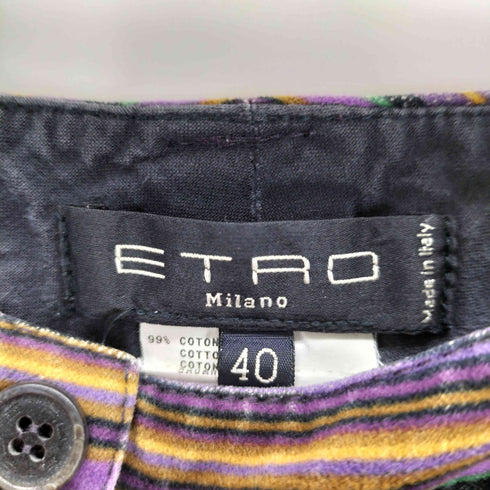 エトロ ETRO イタリア製 ローライズ ストライプパンツ レディース 40