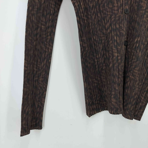 プリーツプリーズイッセイミヤケ PLEATS PLEASE ISSEY MIYAKE 14AW 総柄 プリーツカーディガン レディース JPN:3