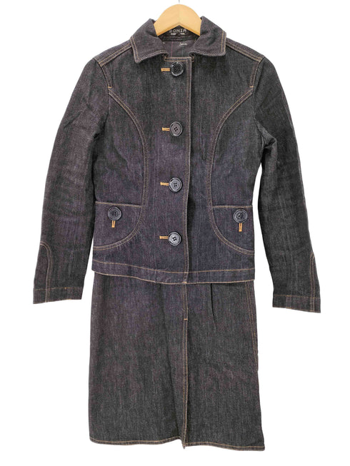 ソニアリキエル SONIA RYKIEL デニムセットアップ シャツ ジャケット スリットスカート レディース 40