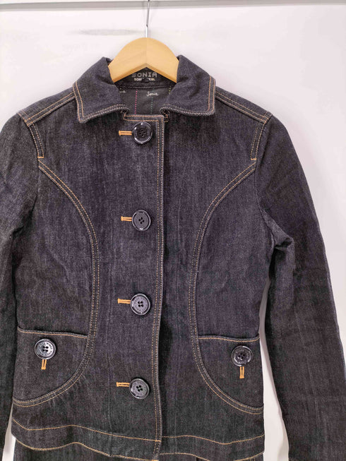 ソニアリキエル SONIA RYKIEL デニムセットアップ シャツ ジャケット スリットスカート レディース 40