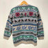 エルエルビーン L.L.Bean 80S 総柄 クルーネック ニット カーディガン メンズ import:L