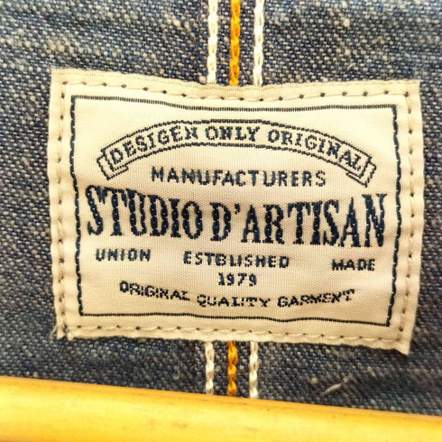 スタジオダルチザン STUDIO DARTISAN 月桂樹ボタン カバーオールデニム メンズ US:38