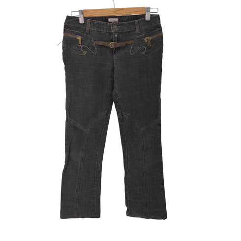マックスアンドコー MAX & CO. LONG TROUSERS ギミック デザイン フレアデニムパンツ Y2K レディース 40