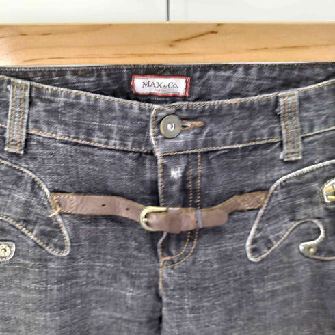 マックスアンドコー MAX & CO. LONG TROUSERS ギミック デザイン フレアデニムパンツ Y2K レディース 40