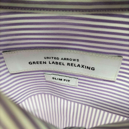 グリーンレーベルリラクシング GREEN LABEL RELAXING スリム イージーアイロン COOL MAX ロンドンストライプ Sボタンダウン シャツ メンズ JPN:M