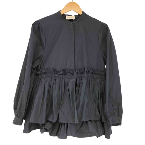 ユナイテッドアローズ UNITED ARROWS バンドカラーギャザーシャツ レディース