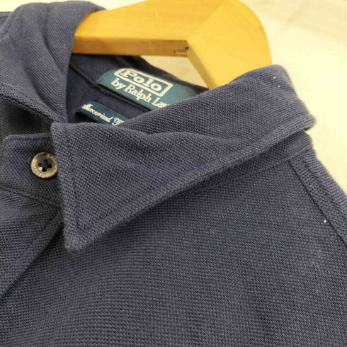 ポロバイラルフローレン Polo by RALPH LAUREN 90S 裾ポニー フラップポケット 鹿の子 L/S ポロシャツ メンズ import:S
