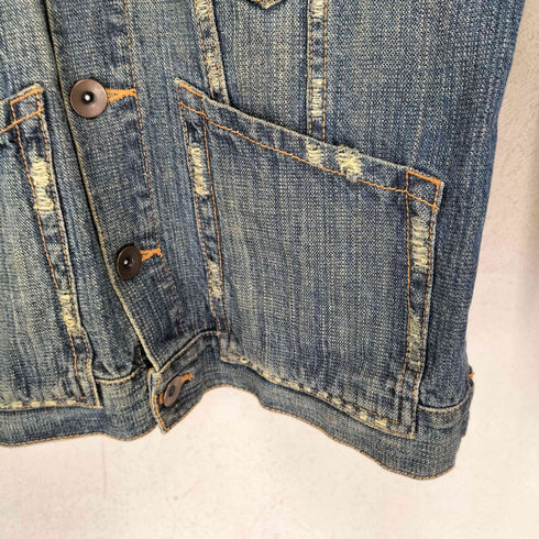 big shark jeans クラック加工デニムジャケットY2K メンズ M