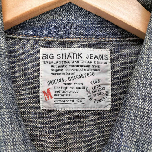 big shark jeans クラック加工デニムジャケットY2K メンズ M