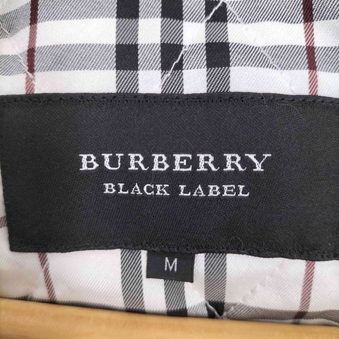 バーバリーブラックレーベル BURBERRY BLACK LABEL ラビットファー付ヘリンボーンショート丈コート メンズ M