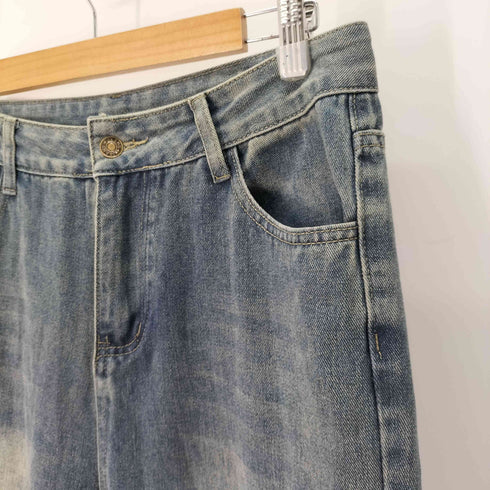 Y2K ダメージ加工 フレアデニムパンツ メンズ XL