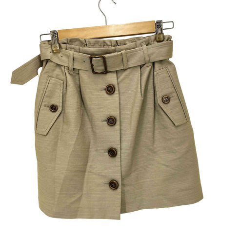 バーバリーブルーレーベル BURBERRY BLUE LABEL ベージュスカート ベルト付き ポケット付き レディース EUR:36
