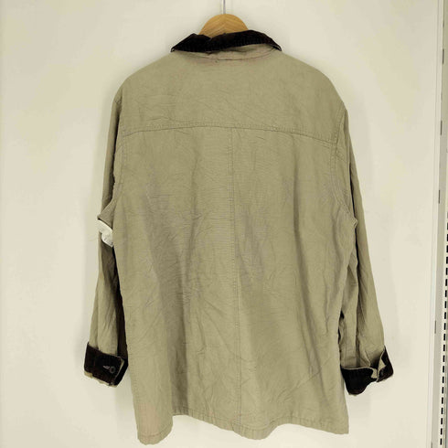 ランズエンド LANDS END 90-00S 裏地 チェック 襟 コーデュロイ ハンティング カバーオール ジャケット メンズ import:XL