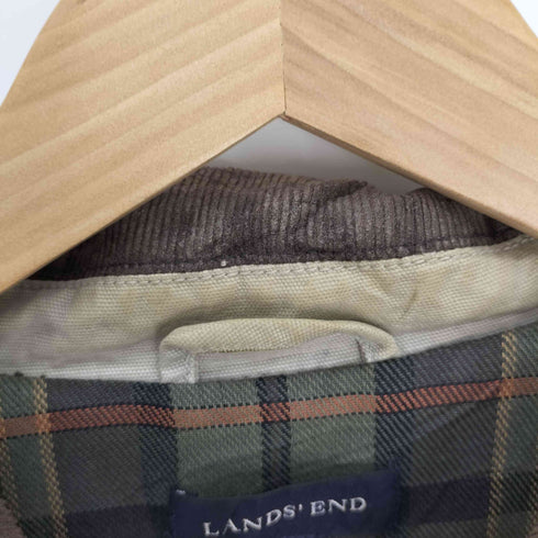 ランズエンド LANDS END 90-00S 裏地 チェック 襟 コーデュロイ ハンティング カバーオール ジャケット メンズ import:XL