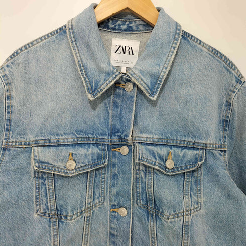 ザラ ZARA ウォッシュド デニム トラッカー ジャケット レディース S