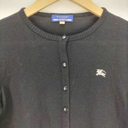バーバリーブルーレーベル BURBERRY BLUE LABEL エクストリアン ナイト ホースロゴ 刺繍 ノバチェック ウール カーディガン レディース EUR:38