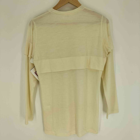 ワイズ Ys フリル 切替 デザイン ハイゲージ ウール L/S カットソー ロンT レディース