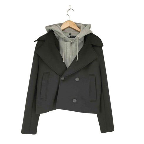 ザラ ZARA フードレイヤークロップドジャケット レディース L