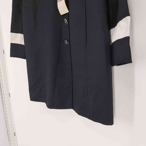 ジャンフランコフェレ GIANFRANCO FERRE 00S 01AW イタリア製 50/50 ウール レーヨン 袖 エンブレム 刺繍 ロゴ刻印 メタルボタン ハーフ チェスターコート レディース EUR:42