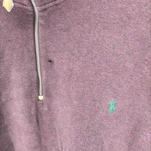 ポロバイラルフローレン Polo by RALPH LAUREN 90S ポニー刺繍 ハーフジップ スウェット メンズ import:XXL