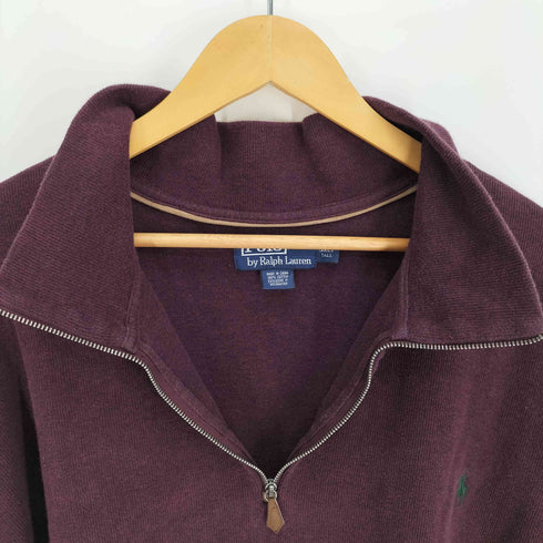 ポロバイラルフローレン Polo by RALPH LAUREN 90S ポニー刺繍 ハーフジップ スウェット メンズ import:XXL