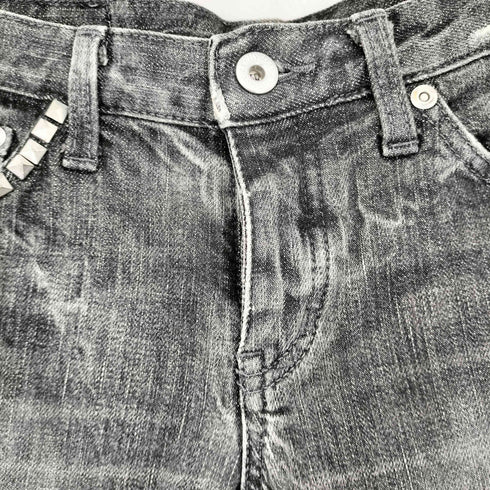 ヒステリックス HYSTERICS スタッズ付きブラックデニムパンツ レディース XXS