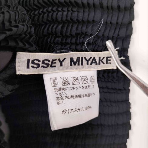 イッセイミヤケ ISSEY MIYAKE 90S 91SS 銀タグ ノーカラー プリーツ サイドスリット カーディガン レディース JPN:2