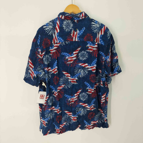 ジョージ GEORGE 星条旗 イーグル オープンカラーシャツ メンズ import:XL