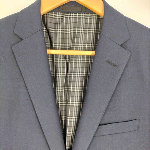 バーバリーブラックレーベル BURBERRY BLACK LABEL 裏地チェック ウールポリ 2Bテーラードジャケット メンズ import:M