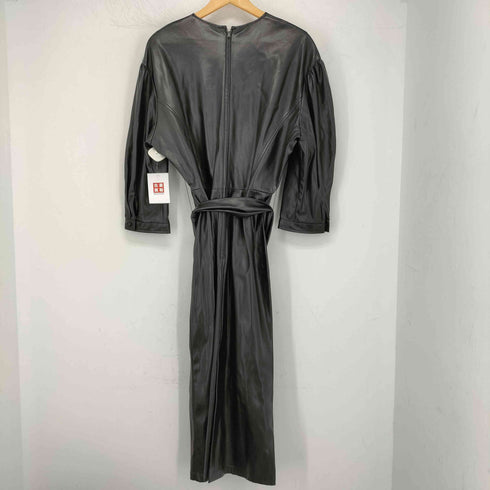 ザラ ZARA ベルト付き フェイクレザーロングワンピース レディース import:L