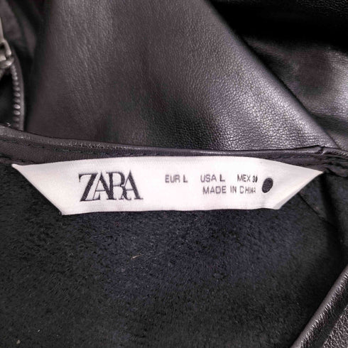 ザラ ZARA ベルト付き フェイクレザーロングワンピース レディース import:L