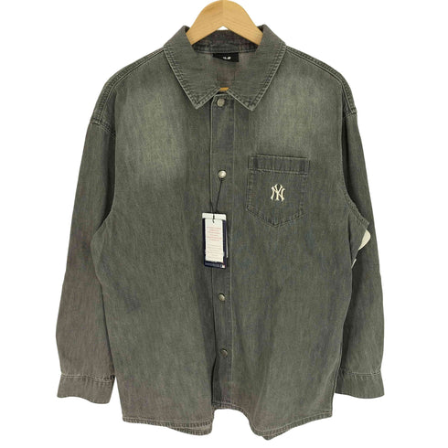 エムエルビー MLB Varsity Logo Denim Shirts バーシティ ロゴ デニム シャツ メンズ import:M